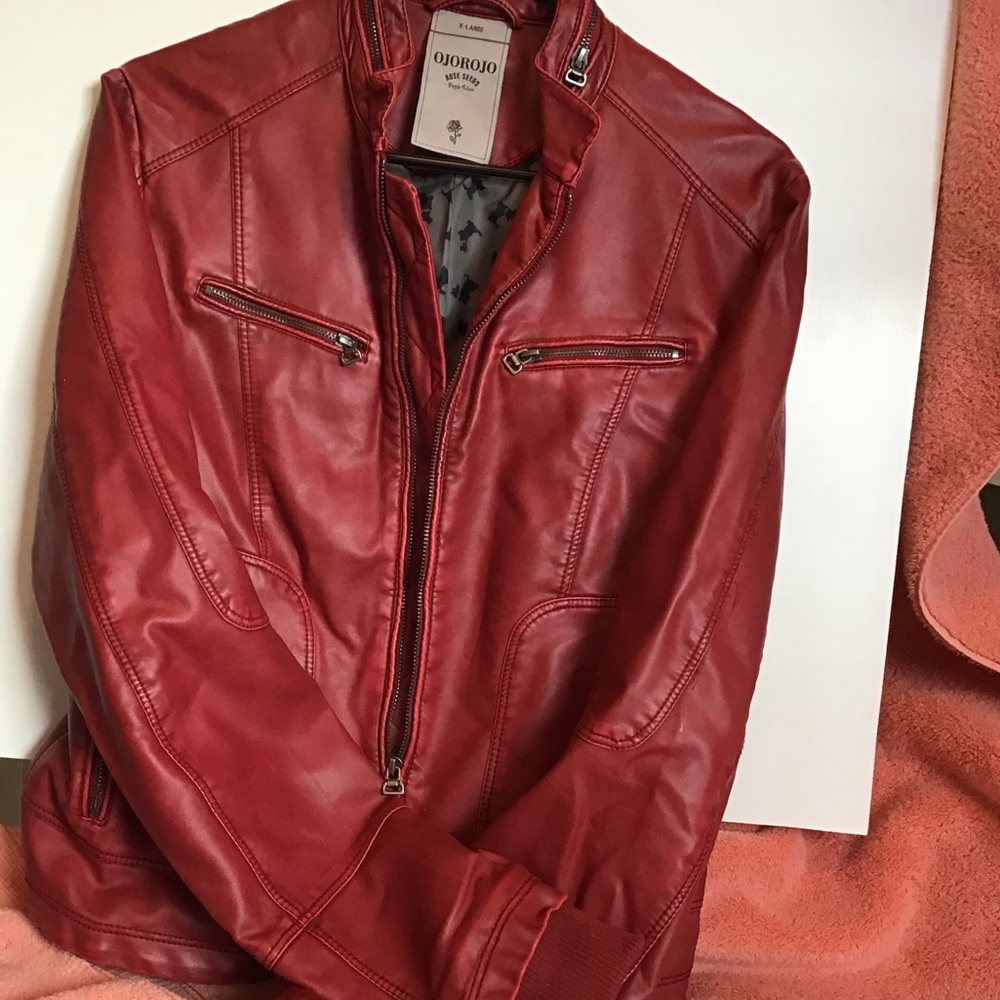 Red Eco-Leather Jacket